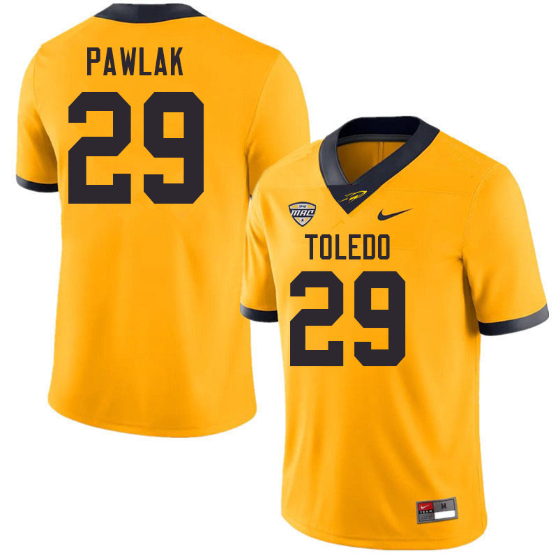 Toledo Rockets #29 Luke Pawlak College Football Jerseys Stitched Sale-Gold